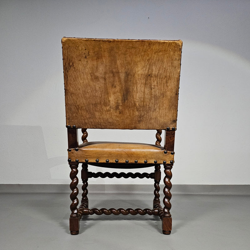 Matching set / Castle Chairs / Neo Barok / sheep leather / 1900s