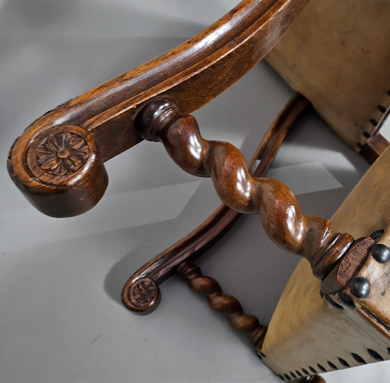 Matching set / Castle Chairs / Neo Barok / sheep leather / 1900s