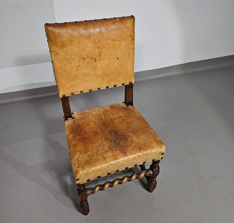 Matching set / Castle Chairs / Neo Barok / sheep leather / 1900s