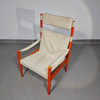 Safari lounge chair, model 30,  designed by Erik Worts and manufactured by Niels Eilersen, Denmark 1960.