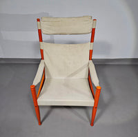 Safari lounge chair, model 30,  designed by Erik Worts and manufactured by Niels Eilersen, Denmark 1960.