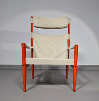 Safari lounge chair, model 30,  designed by Erik Worts and manufactured by Niels Eilersen, Denmark 1960.