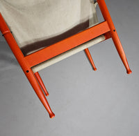 Safari lounge chair, model 30,  designed by Erik Worts and manufactured by Niels Eilersen, Denmark 1960.