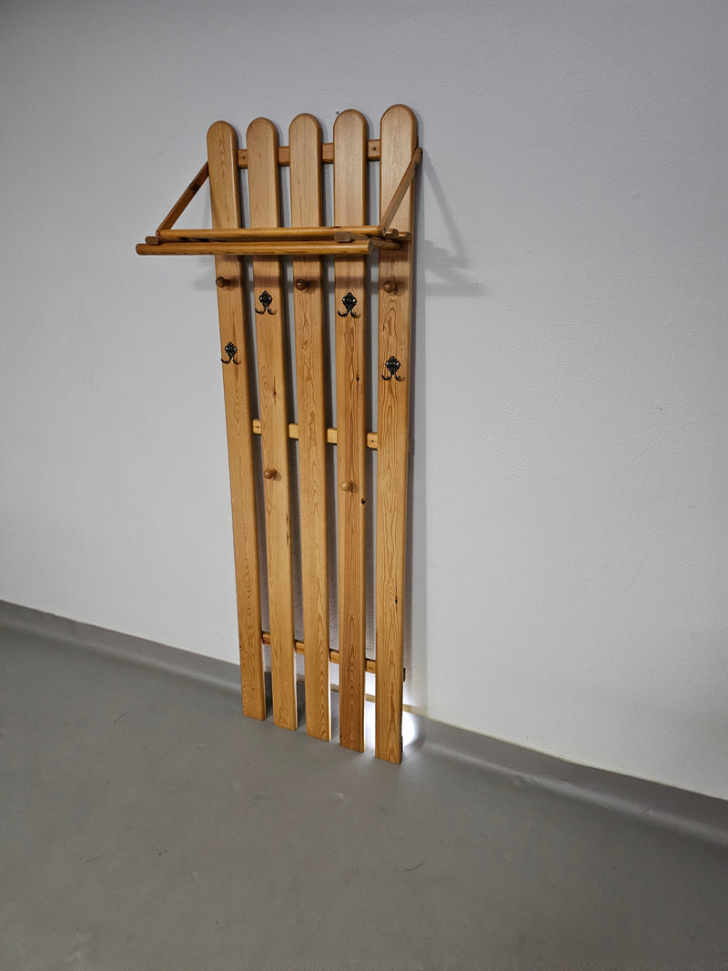 Pine wood coat rack / coatrack Width 60 Height 190 Depth 30 cm