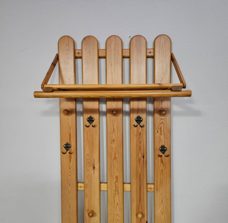 Pine wood coat rack / coatrack Width 60 Height 190 Depth 30 cm