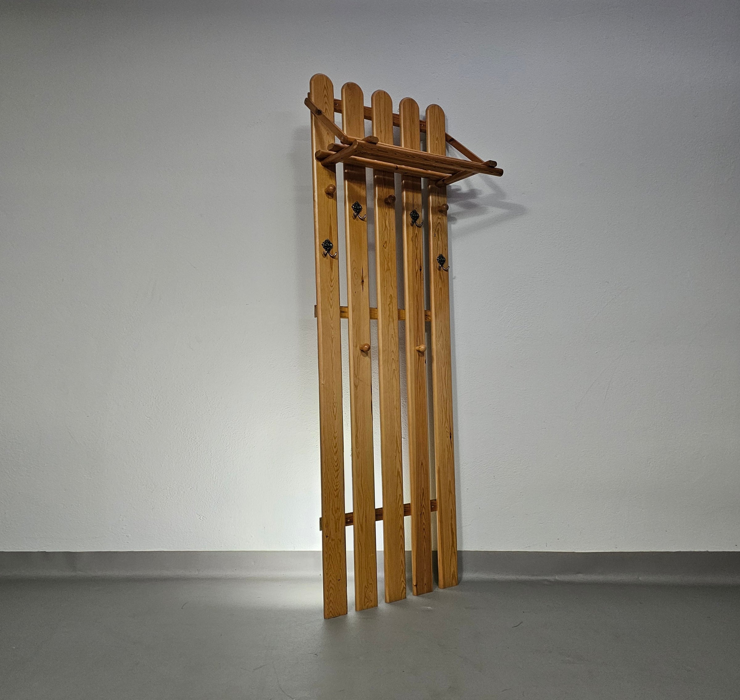 Pine wood coat rack / coatrack Width 60 Height 190 Depth 30 cm