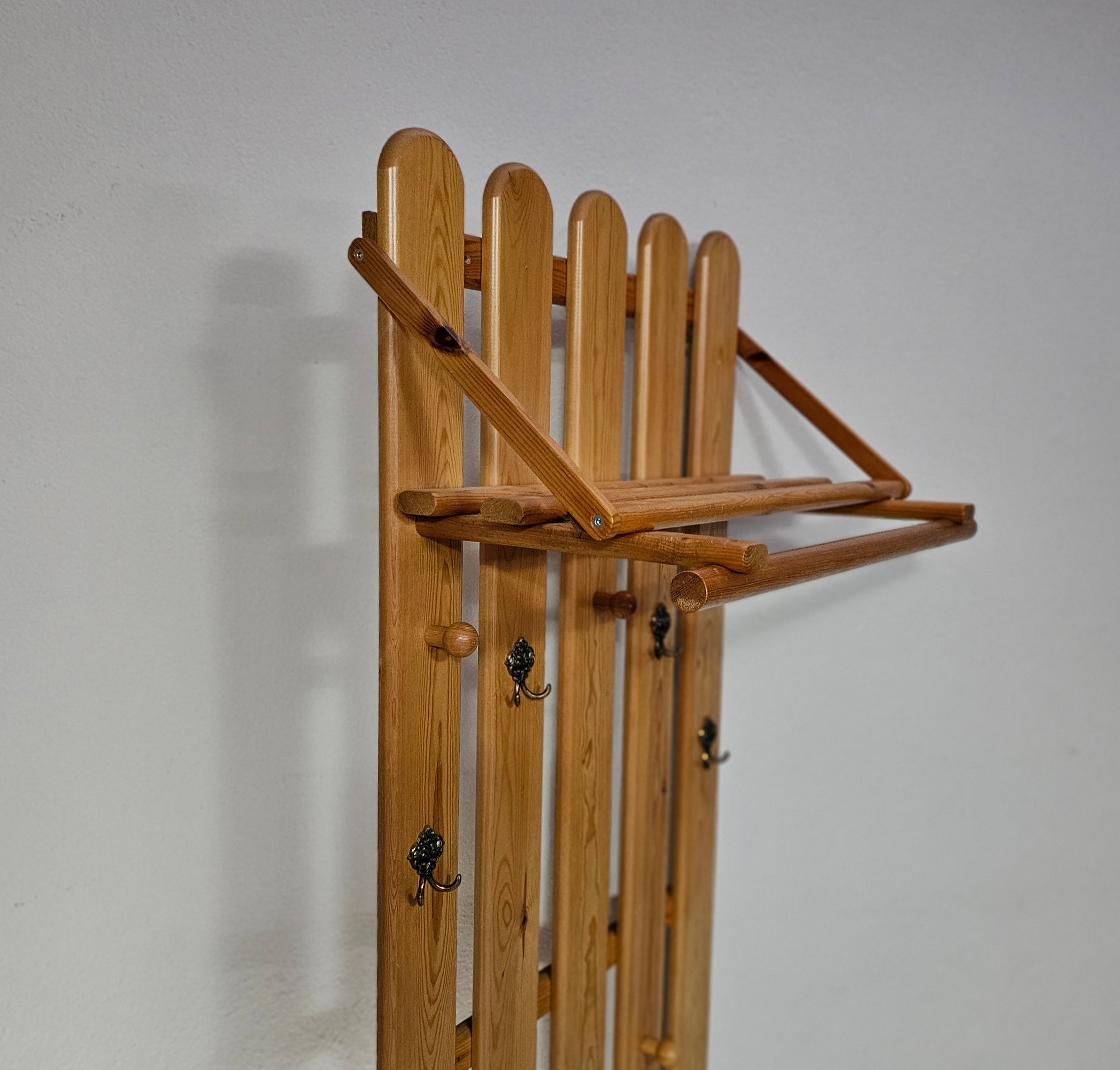 Pine wood coat rack / coatrack Width 60 Height 190 Depth 30 cm