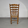 Set of 4 oak, rustic, farmhouse, ladderback dining chairs with rush seats 1960s