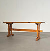 Scandinavian modern solid pinewood benches and dining table, 1970's