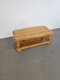 French solid oak coffee table 1970s