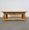 French solid oak coffee table 1970s