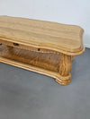 French solid oak coffee table 1970s