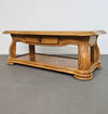 French solid oak coffee table 1970s