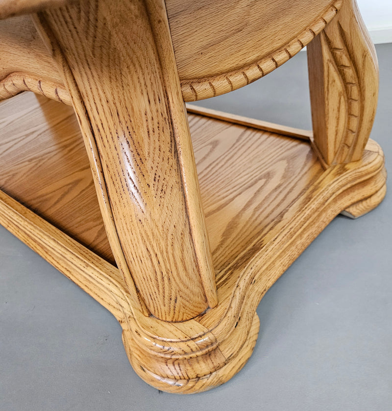 French solid oak coffee table 1970s