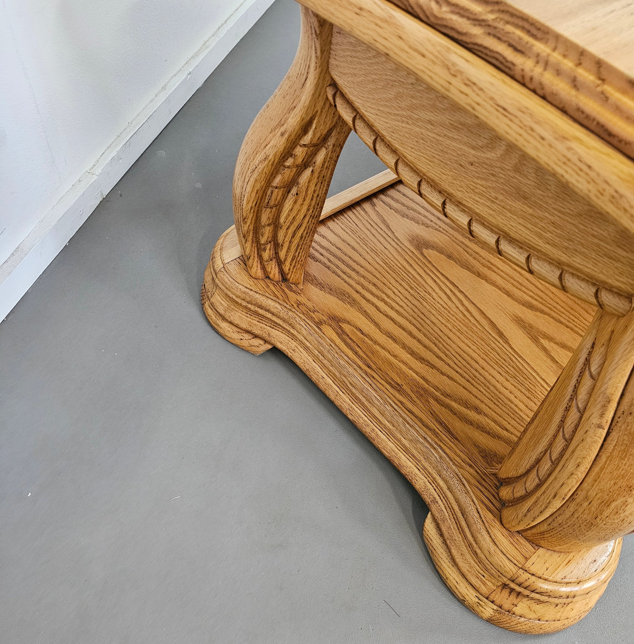 French solid oak coffee table 1970s