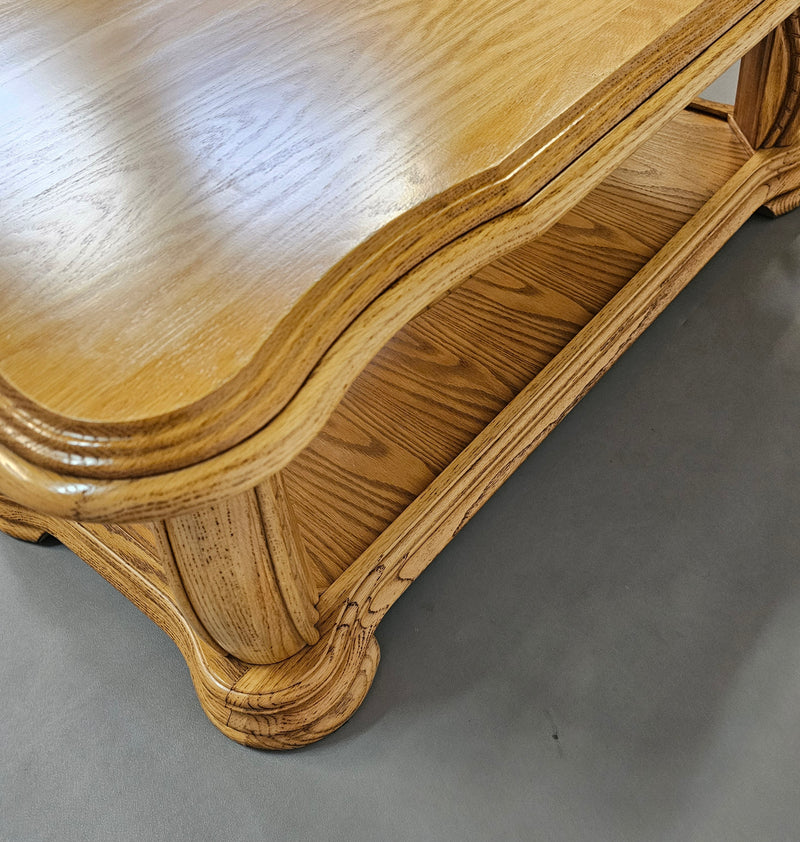 French solid oak coffee table 1970s