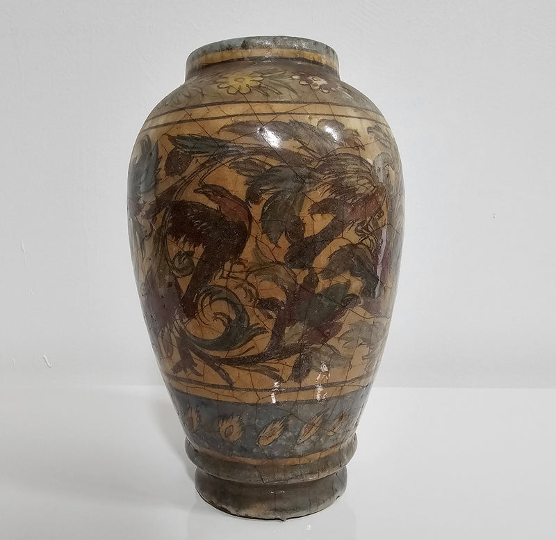 Early 20th century Persian Qajar-Dynasty Pottery Vases / bowl / bottle / 1900s