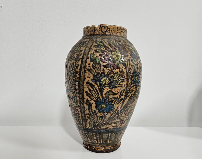 Early 20th century Persian Qajar-Dynasty Pottery Vases / bowl / bottle / 1900s