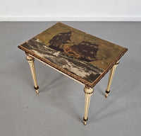 2 x nesting sidetable / neo classic /
Painted gold leaf top /
The battle of Texel