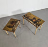 2 x nesting sidetable / neo classic /
Painted gold leaf top /
The battle of Texel