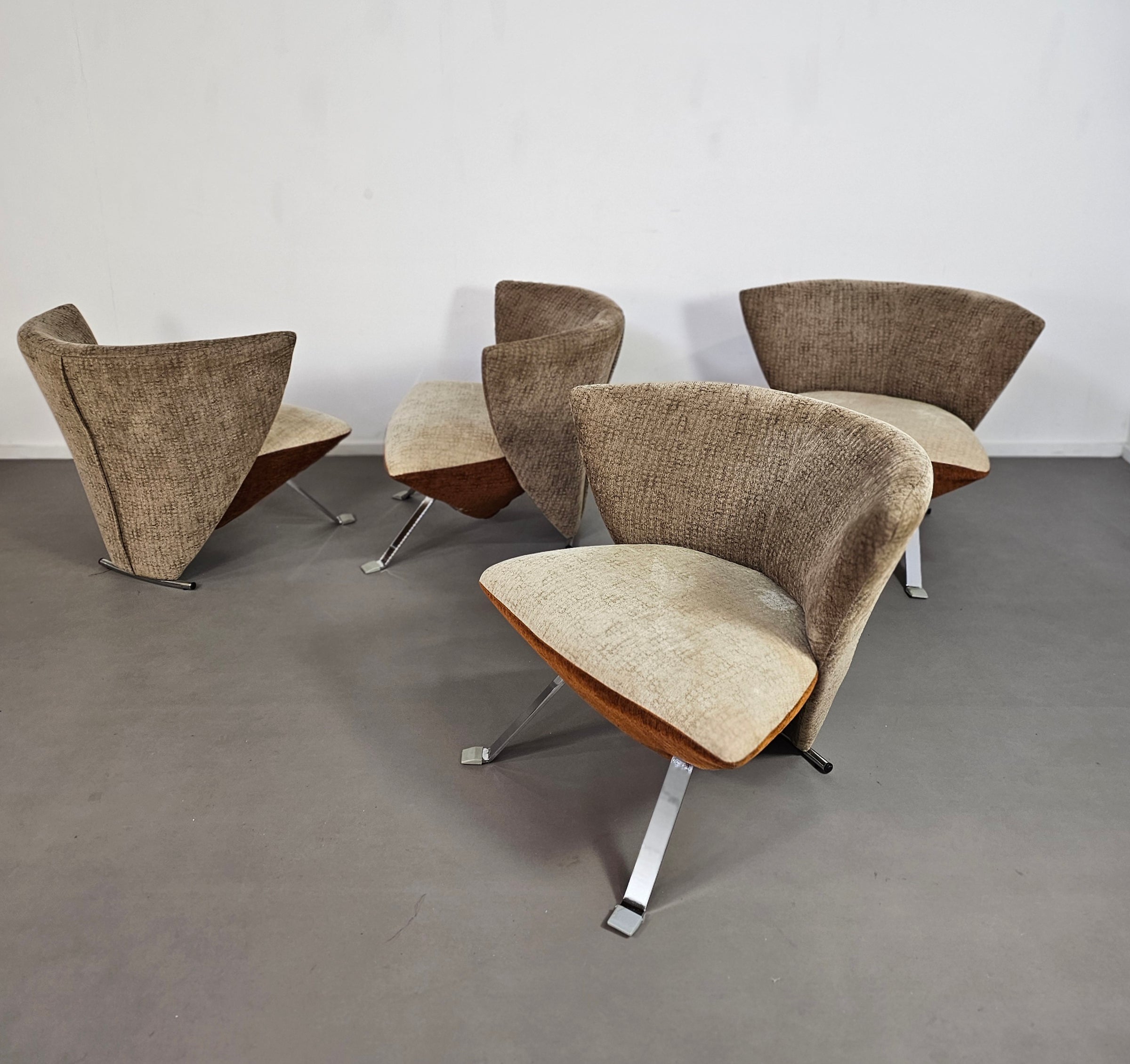 4 x Jada chair duo tone by Giorgio Saporiti for il Loft