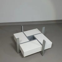 Minimalistic coffee table with drawers 80's