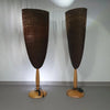 Marco Agnoli for Pierantonio Bonacina / Flûte / 2 x / XL 180 cm wicker floor lamps from 1991