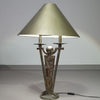 Brutalist lamp / metal shade
Height 77
Width 53 cm