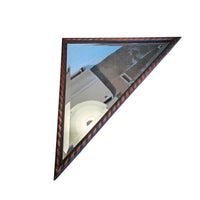 Oak wood triangle Mirror / facet cut edges