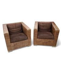 Rodolfo Dordoni / Suitcase lounge chairs by Minotti Italy / leather cushions / marked