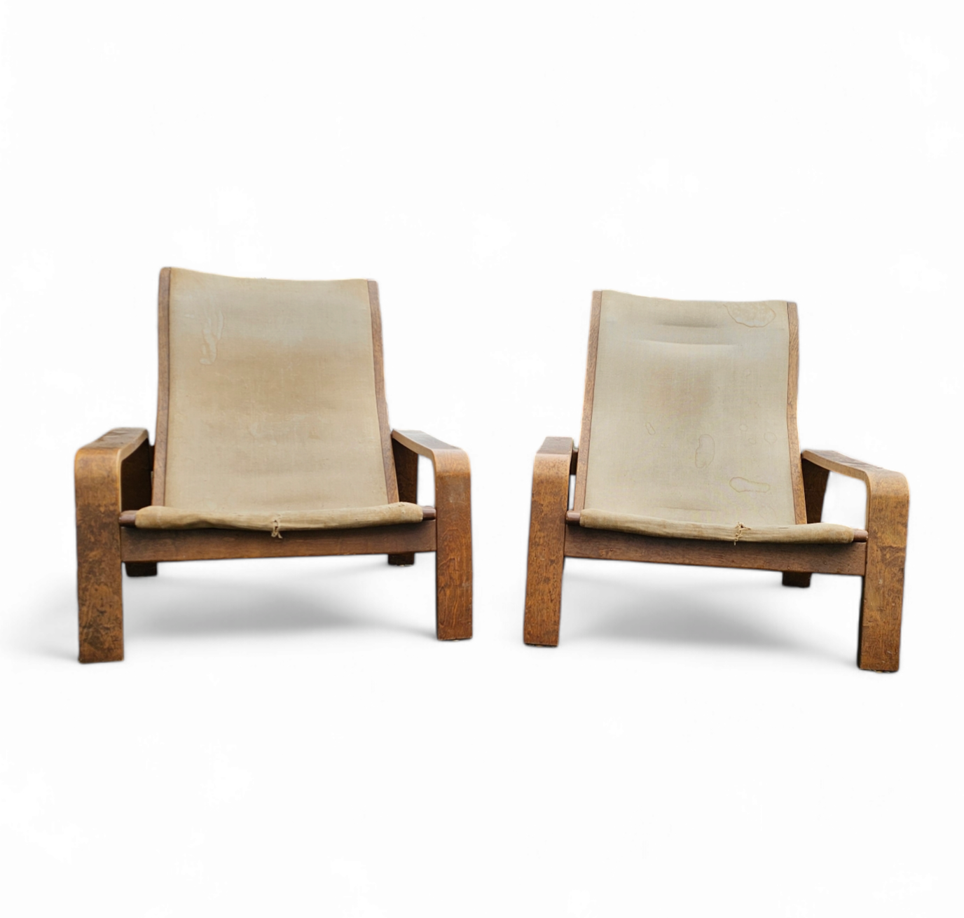 Mid-Century Pulkka Lounge Chair  by Ilmari Lappalainen for Asko, Finland, 1960s, Set of 2