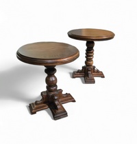 Matching oak side tables