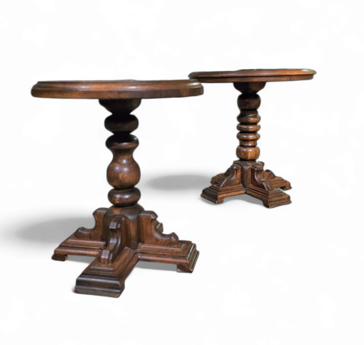 Matching oak side tables