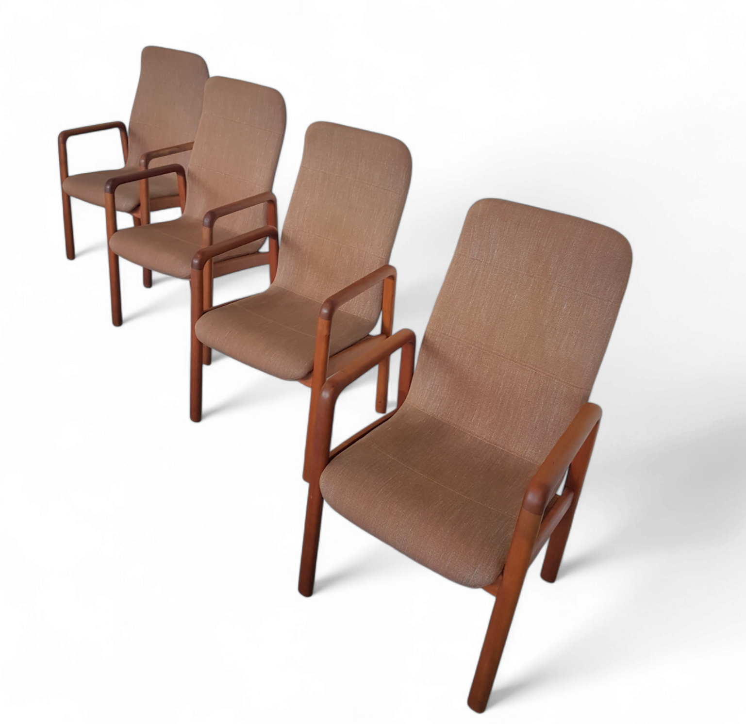 Teak & Fabric Dining Chairs from Dyrlund, 1960s, Set of 4