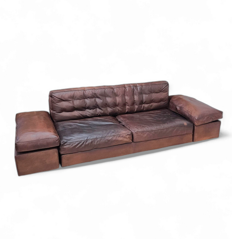 Antonello Mosca giorgetti sofa royal 1970's cognac leather / patina