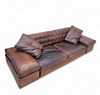 Antonello Mosca giorgetti sofa royal 1970's cognac leather / patina