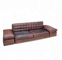 Antonello Mosca giorgetti sofa royal 1970's cognac leather / patina