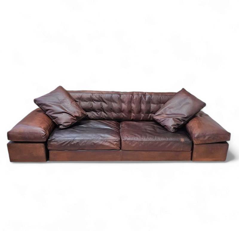 Antonello Mosca giorgetti sofa royal 1970's cognac leather / patina