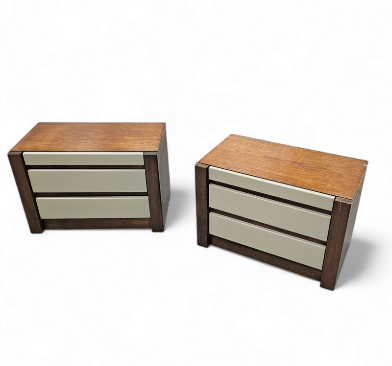 Pair / bedside tables with Scandinavian design 1970s