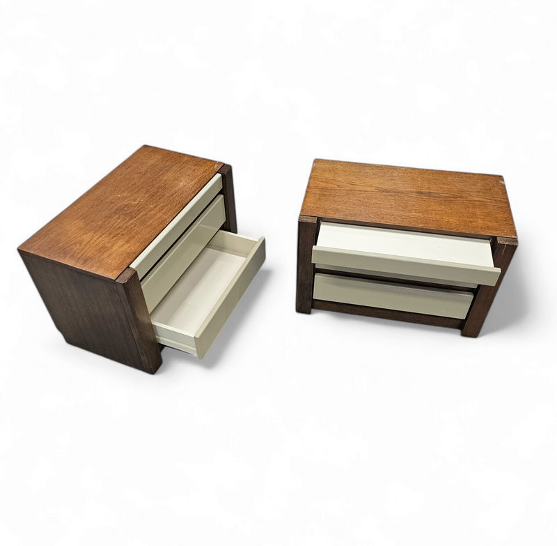 Pair / bedside tables with Scandinavian design 1970s