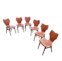 Set of 6 vintage wooden chairs, 1960s