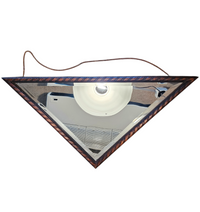 Oak wood triangle Mirror / facet cut edges