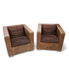 Rodolfo Dordoni / Suitcase lounge chairs by Minotti Italy / leather cushions / marked