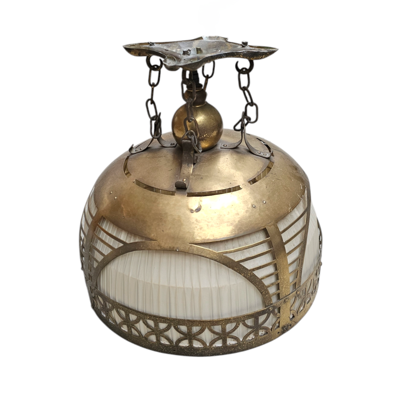 Amsterdamse School / hanging lamp / copper / linen / 1920s by johanna van eijbergen