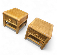 2 x Bamboo night stands / side tables / 1980s