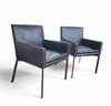 2 x Manet Minotti fauteuils jaren 90 / donkerbruin leer / chroom

 Hoogte 83