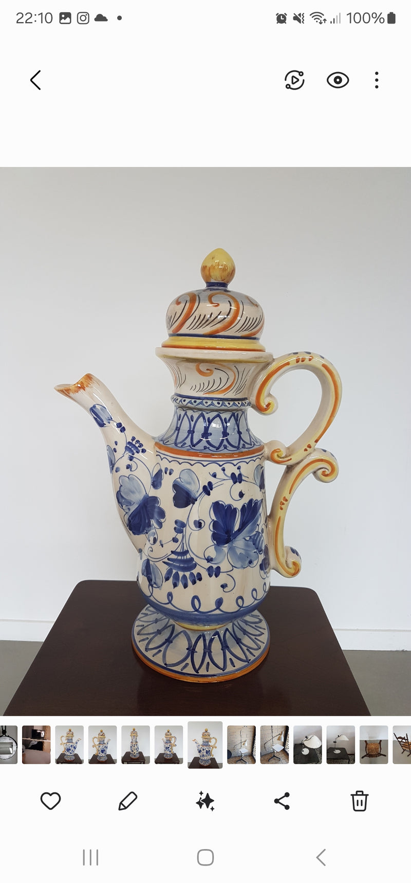 Made in Italy / ceramic teapot / Height 50 cm