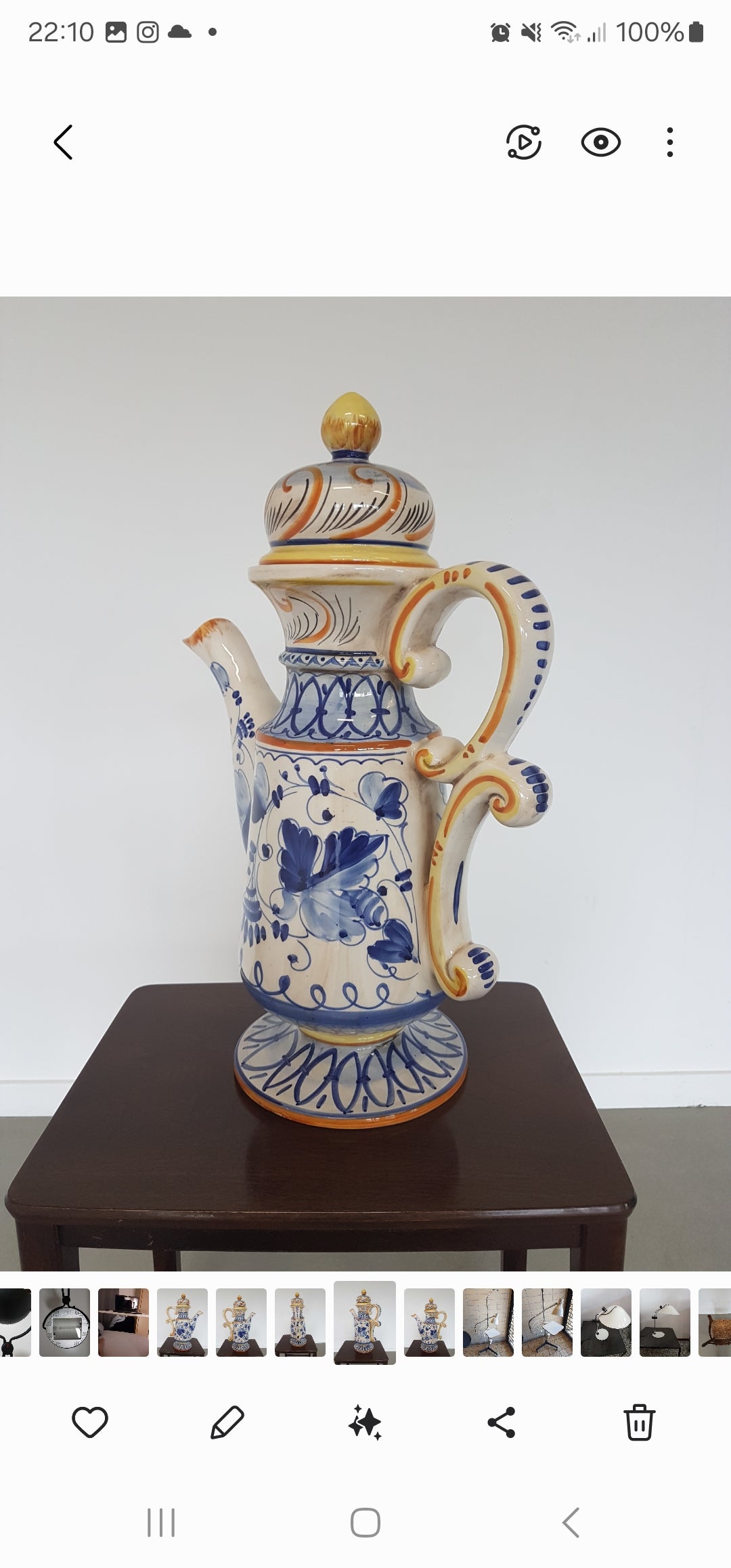 Made in Italy / ceramic teapot / Height 50 cm