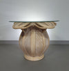 Split reed / pencil reed / rattan / bamboo bell flower side table.