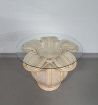 Split reed / pencil reed / rattan / bamboo bell flower side table.